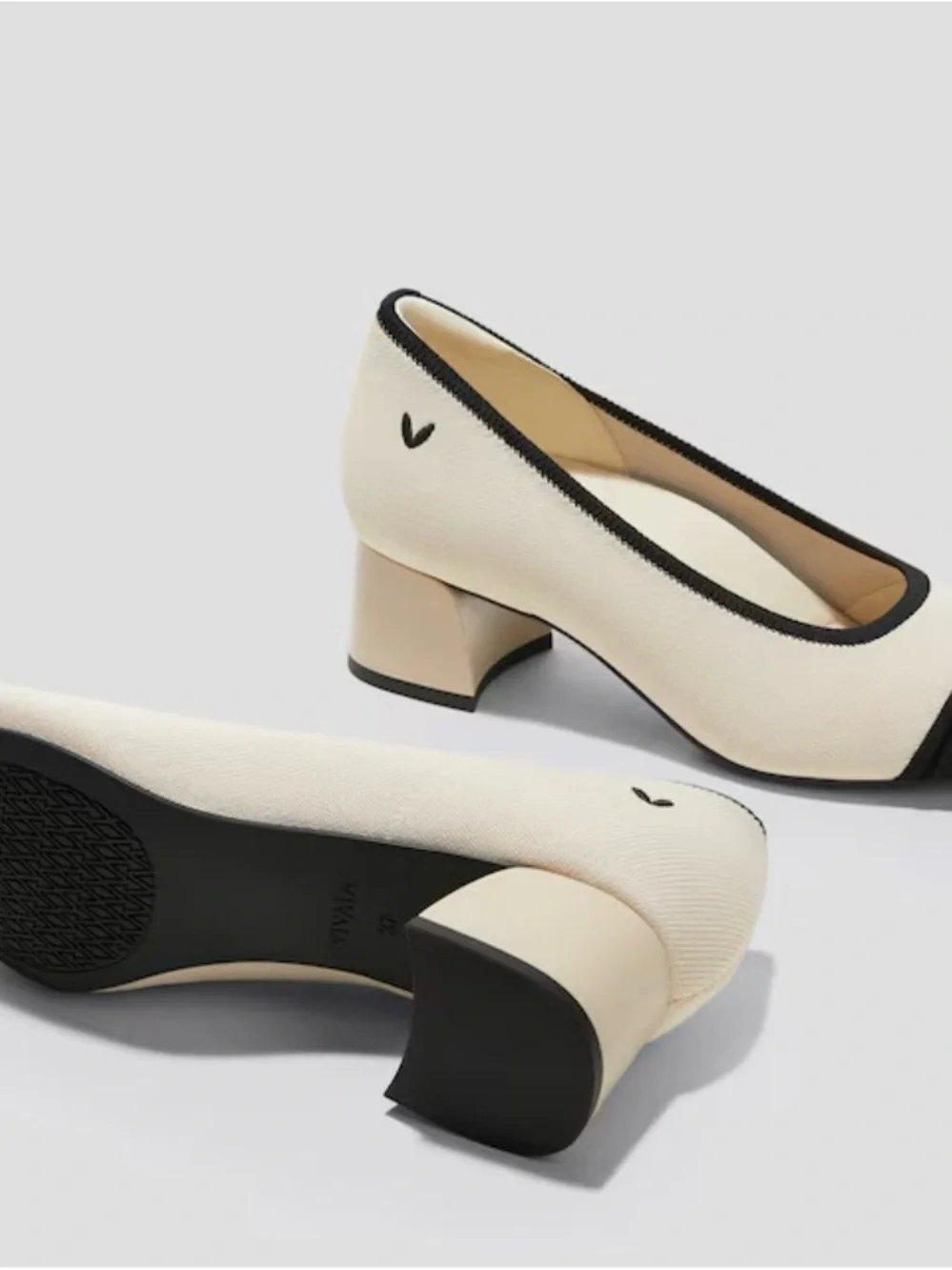 Vivaia 8 Comfy Colorblock Knit Block Heel Pumps Cushioned Arch Support Classic